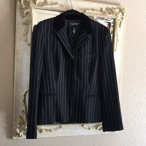 Lauren blazer. Black w/ white pinstripe. Size 12